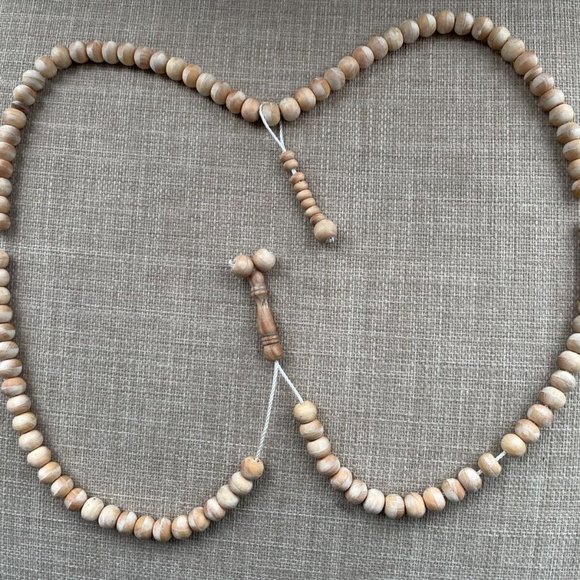 Handmade Tasbeeh Real Wood Beads Religious Beads Islamic Prayer Beads Tan - Picture 3 of 9